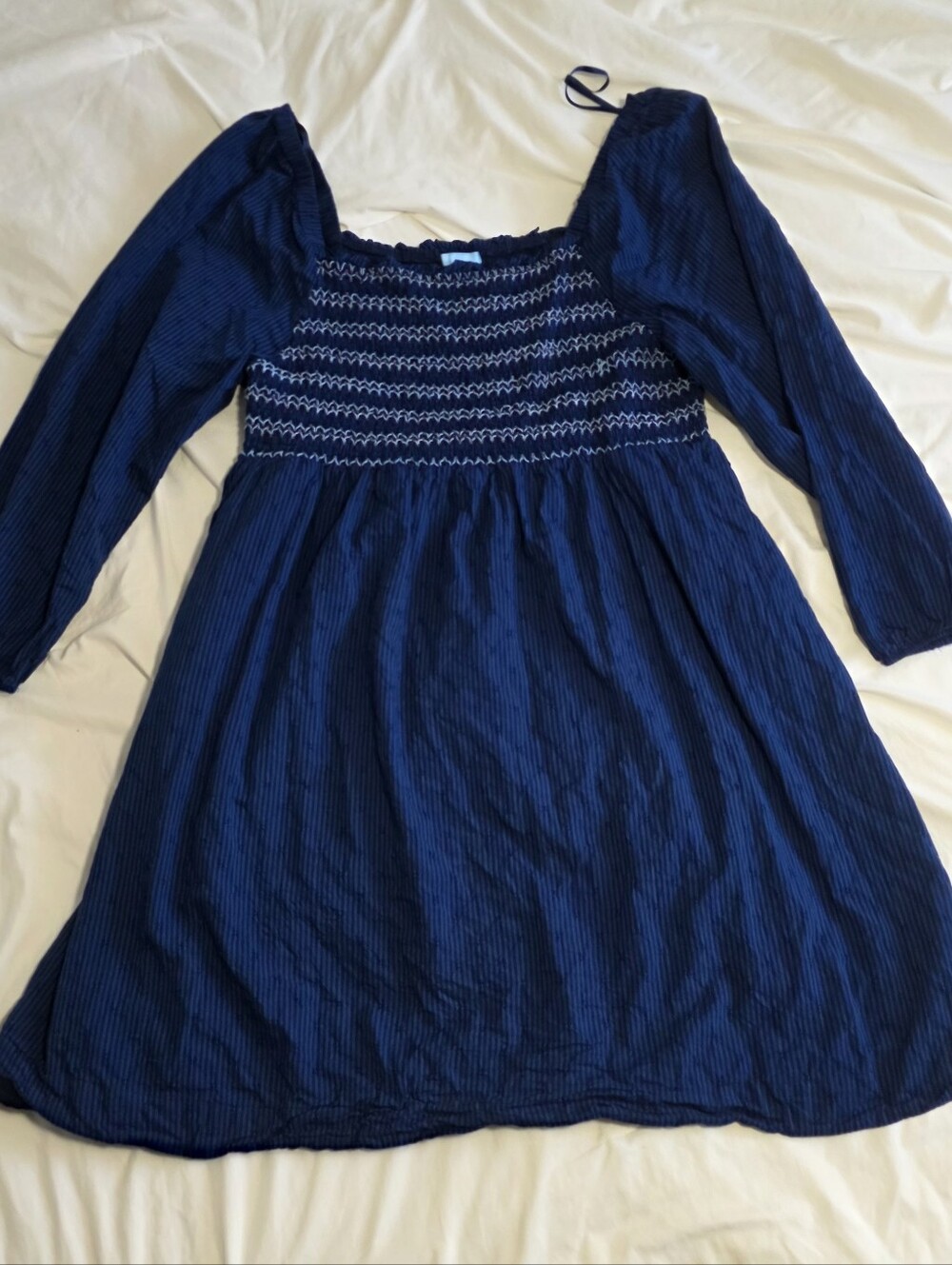 Draper James Navy Smocked Bodice Girls Dress